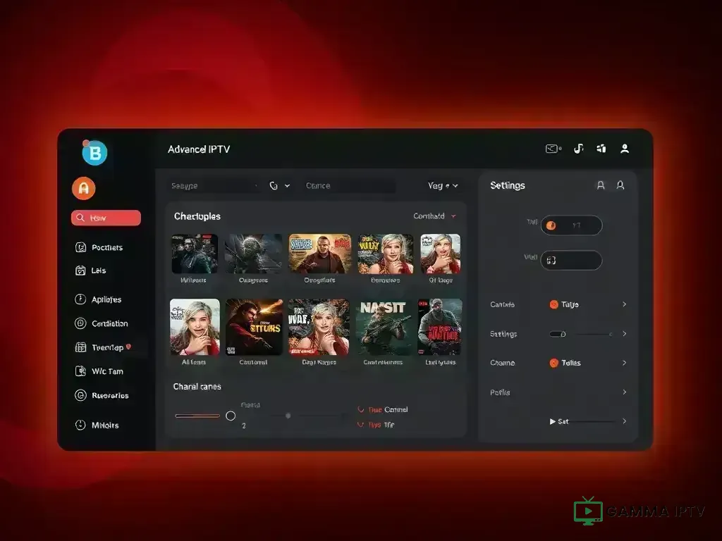 Dashboard showing Gamma IPTV advanced features