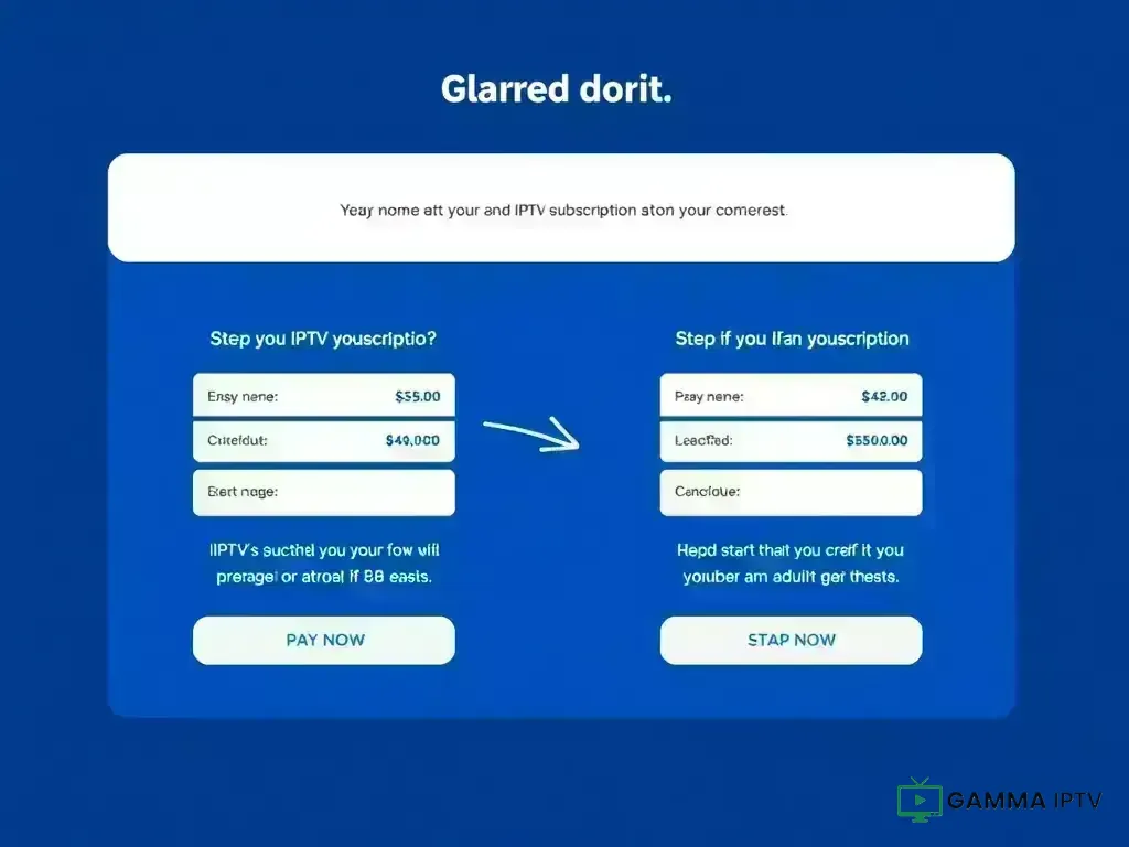 Step-by-step checkout process for Gamma IPTV payment