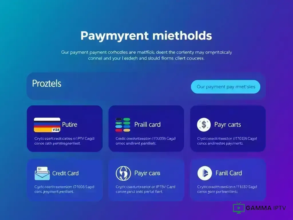 Overview of available payment methods for Gamma IPTV