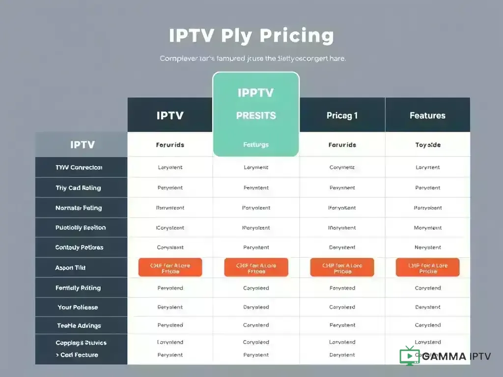 Comparison chart of Gamma IPTV pricing plans