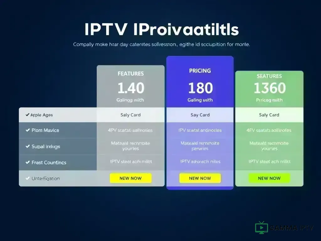 Visual comparison of Gamma IPTV pricing tiers